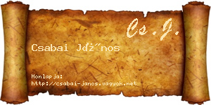 Csabai János névjegykártya
