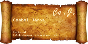Csabai János névjegykártya
