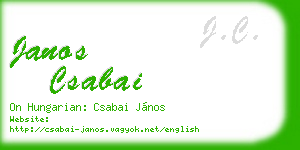 janos csabai business card
